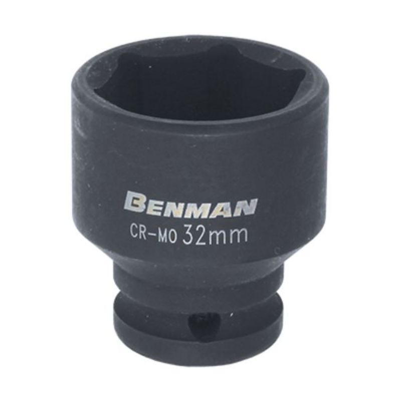 Impact Socket, Black, Benman 1/2", 38Mml, 10Mm