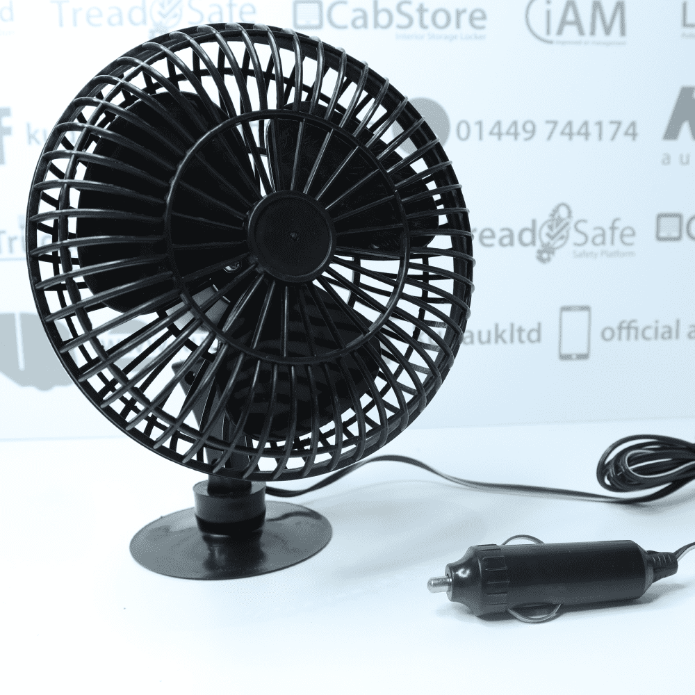 Oscillating Fan 5 Inch With Suction Cup 12 Volt - Plug And Play