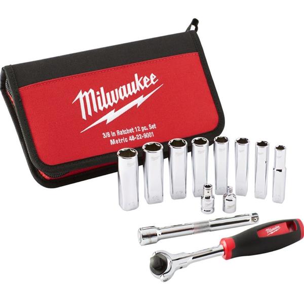 MILWAUKEETradesman Ratchet Set in Carry Case - 12pc -