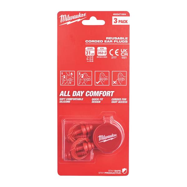 Milwaukee Reusable Corded ear plugs