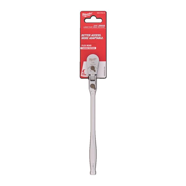 Milwaukee Long Drive Flex Head Ratchet 1/4"