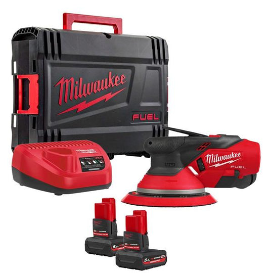 M12FROS5-502X 12V FUEL 150mm Random 5.0mm Orbital Sander 2x5Ah