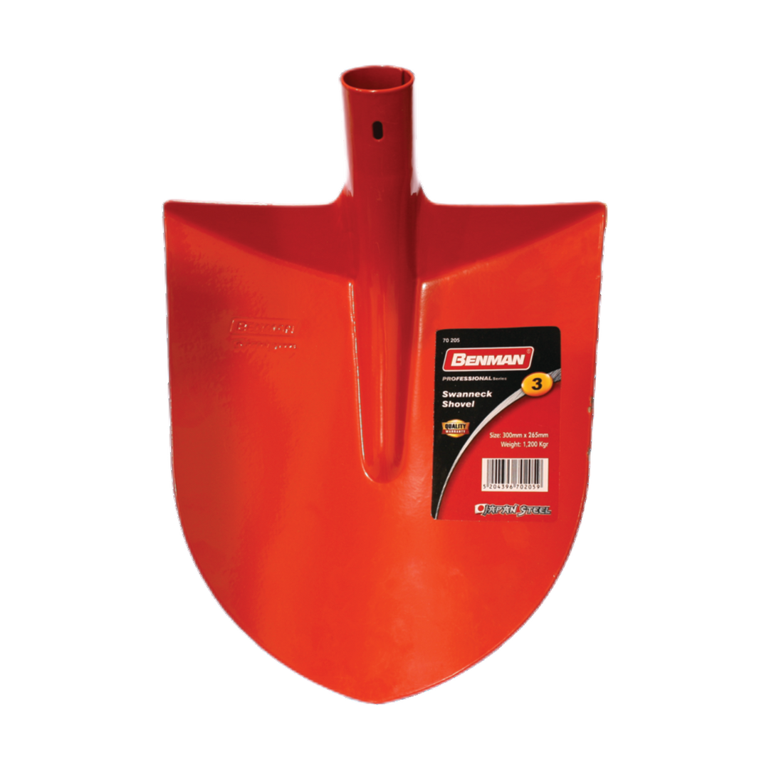 Ground Shovel With Curved Blade, Red Color, 3/ 5