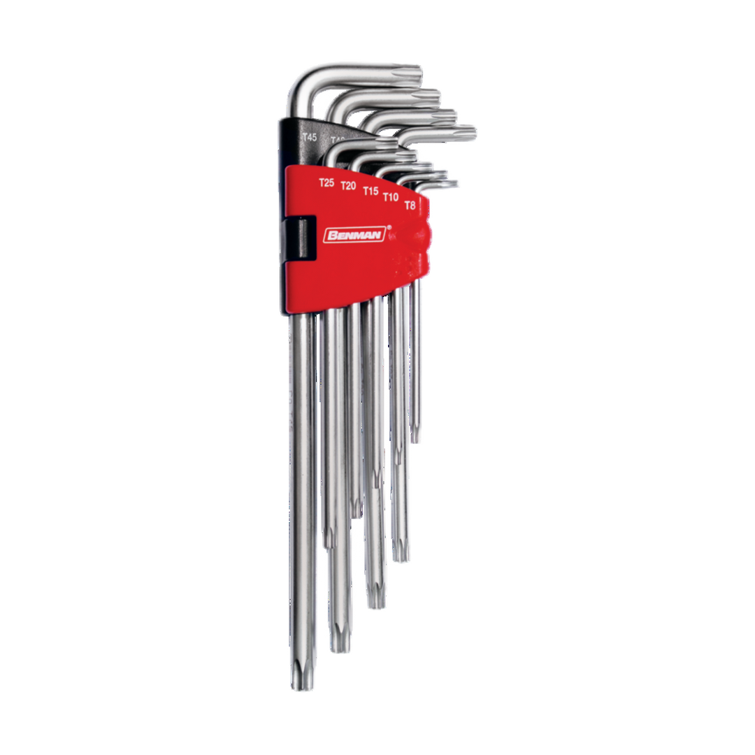 Extra Long Star Key Wrench Set 9Pcs, Size 8-10-15-20-25-27-30-40-45