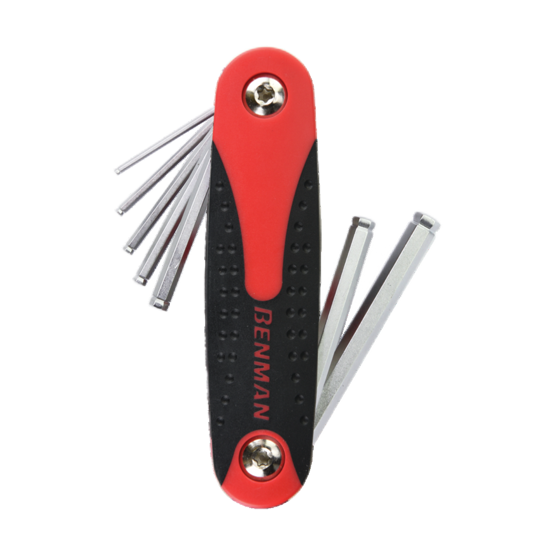 Folding Turball Hex Key Wrench Set 7 Pcs, Size 1.5-2-2.5-3-4-5-6