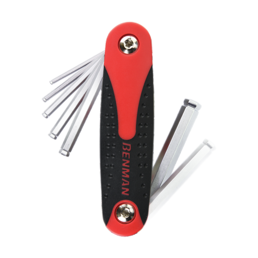 Folding Turball Hex Key Wrench Set 7Pcs, Size 2.5-3-4-5-6-8-10