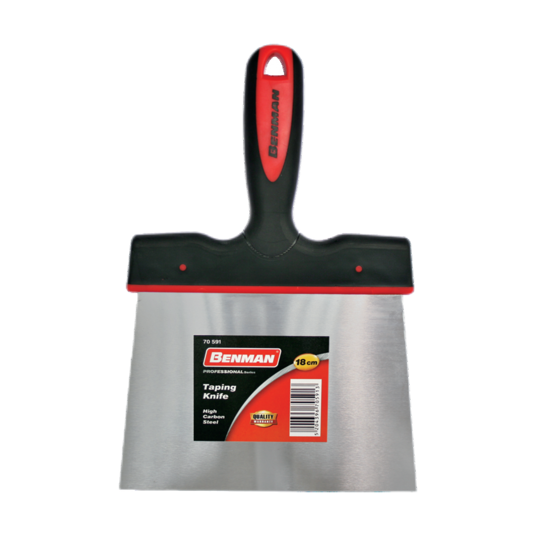 Inox Long Taping Knife, Plastic 2 Materials Handle, 140 mm