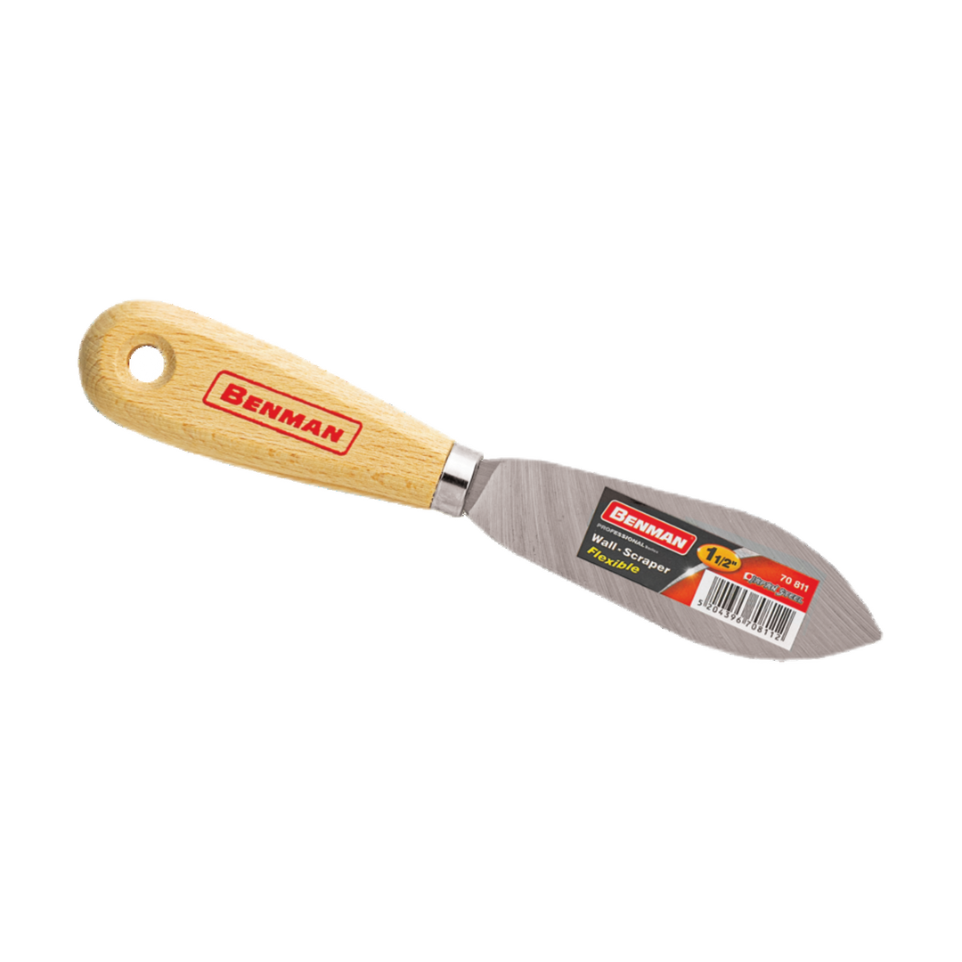 Scrapper For Putty, Wooden Handle, 40 mm