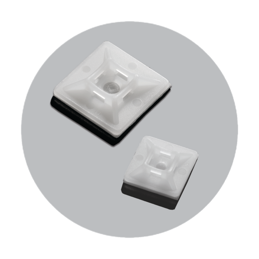Self Adhesive Cable Tie Mounts, 28 X 28 mm Upto 4.8 (100Pcs)