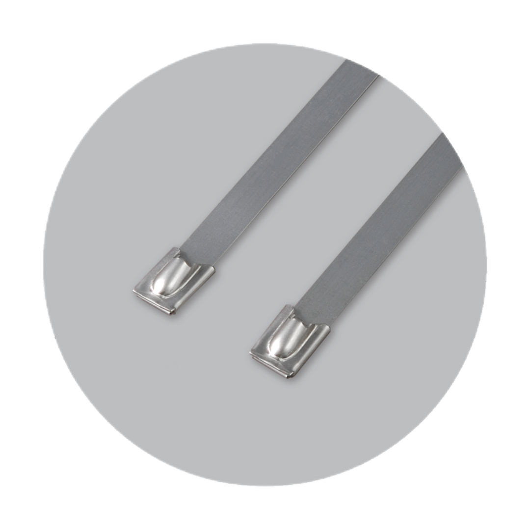 Mounting Inox Ties With Ball (Ss316), 370 X 8 mm (100Pcs)