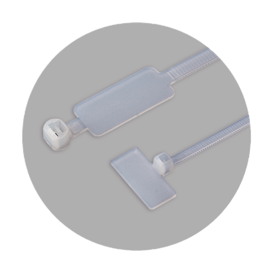 Cable Ties With Label, White, 210 X 2.5 mm (100Pcs)