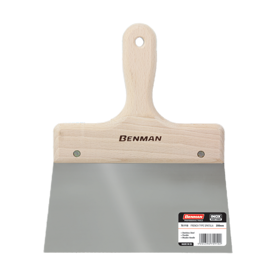 Stainless Steel Spatula, Wooden Handle, 180 mm