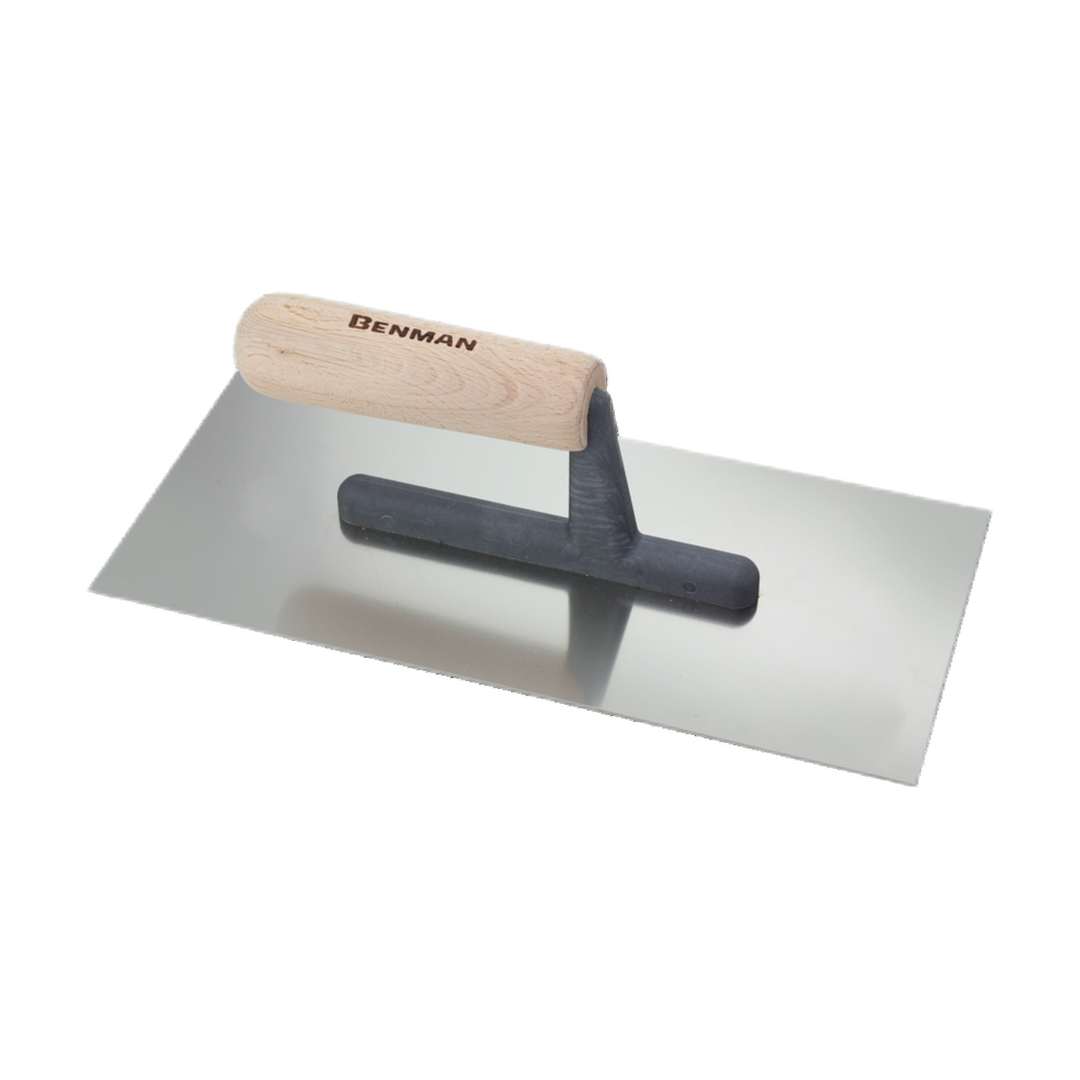Stainless Steel Smooth Trowel, Wooden Handle, 120 X 280