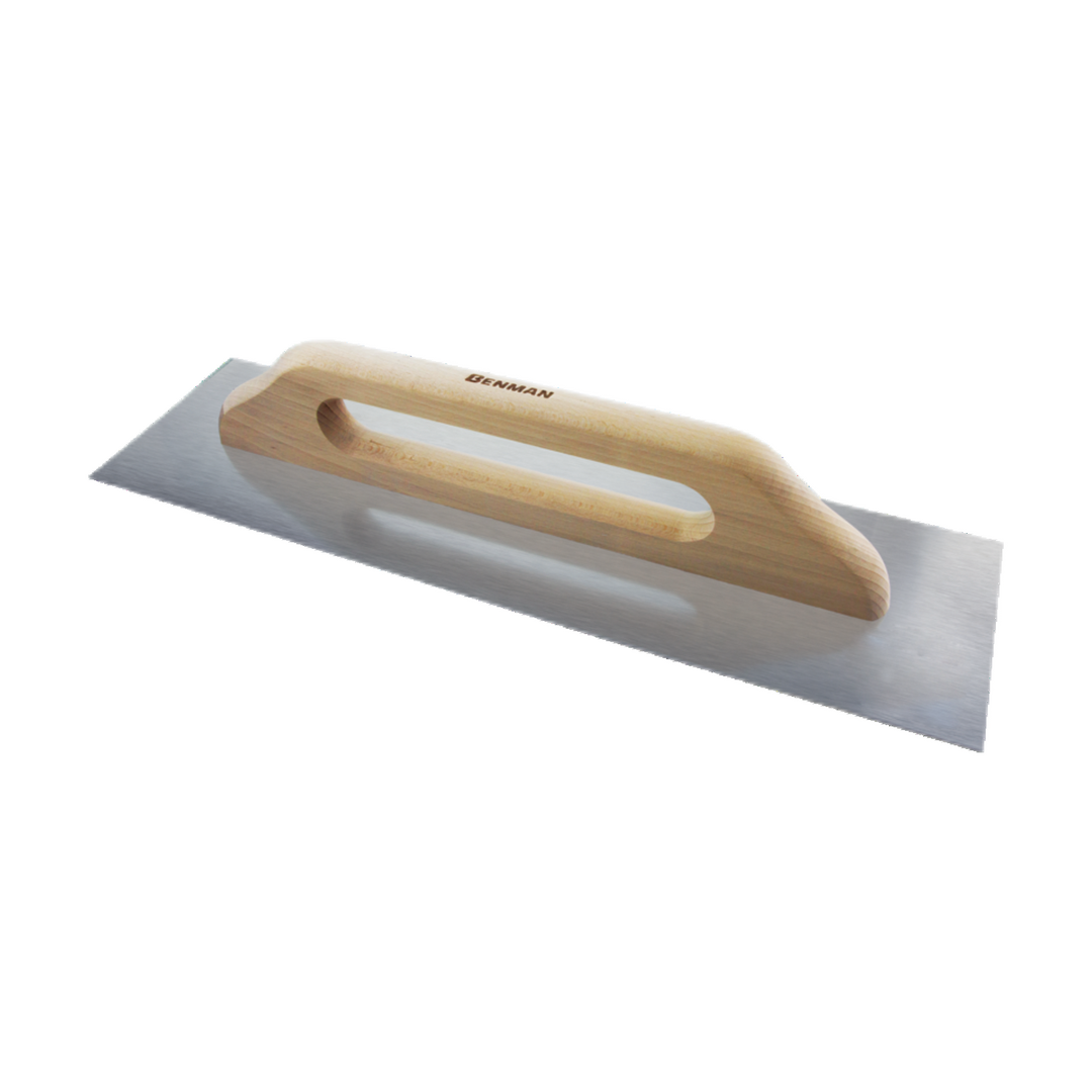 Stainless Steel Smooth Trowel, Wooden Handle, 130 X 480