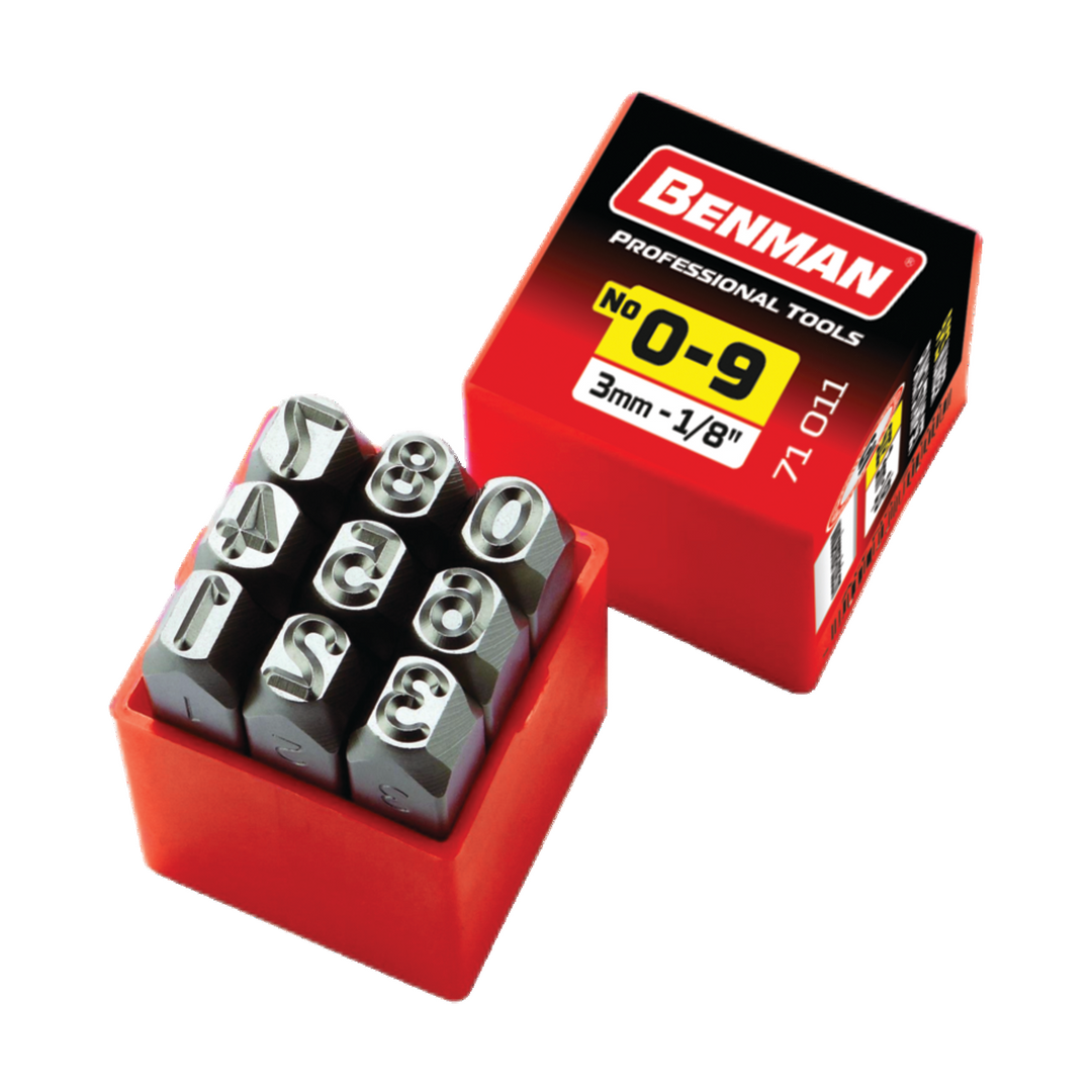 Number Steel Stamps, 08.00 mm(5/16''), (9Pcs)