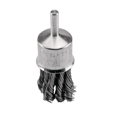 End Twisted Knot Wire Brush Inox 22 mm With Shaft 6 mm