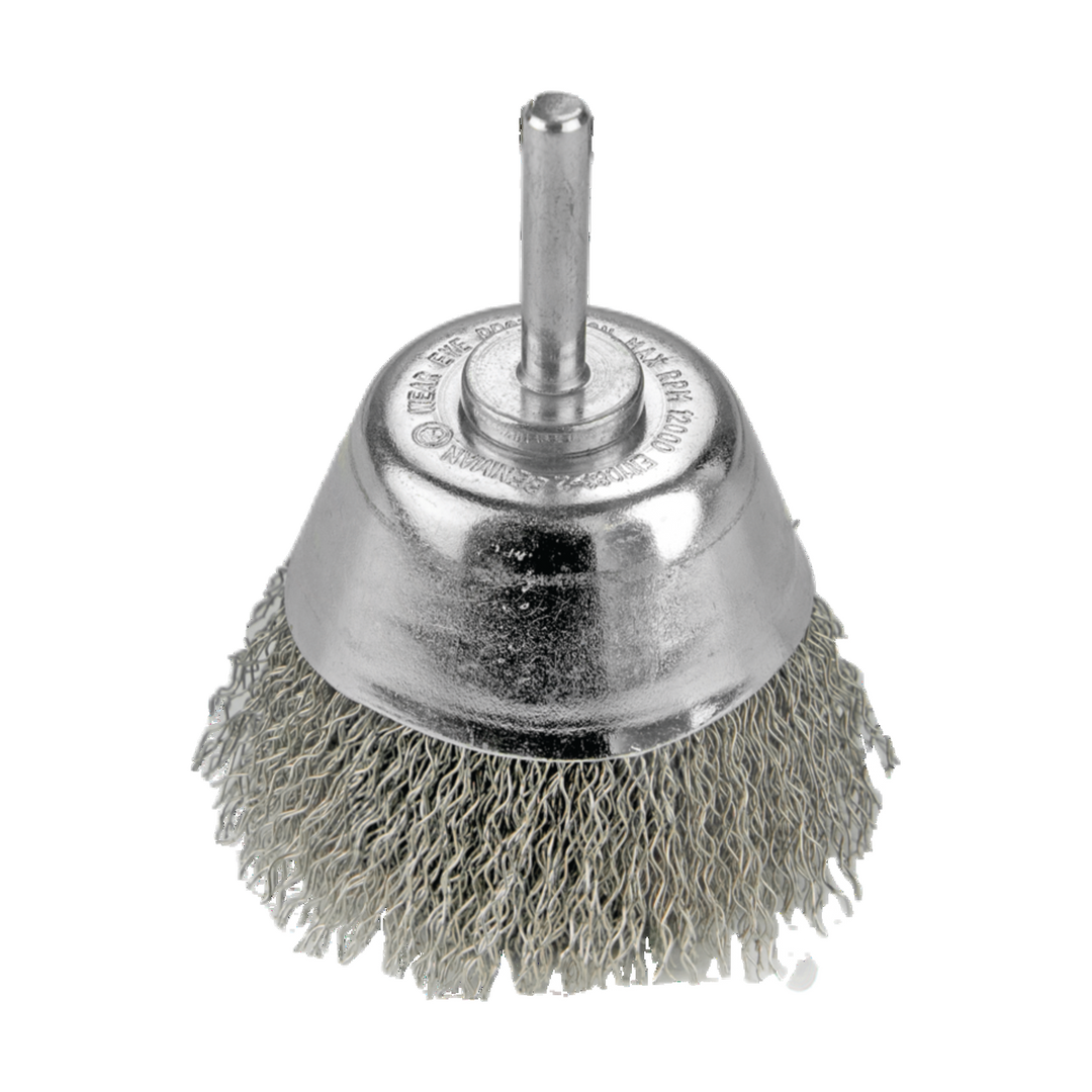Wire Cup Brush Inox Conical 50 mm With Shaft 6 mm