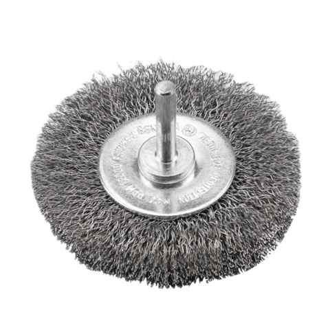 Wire wheel brush inox 100 mm with shaft 6 mm
