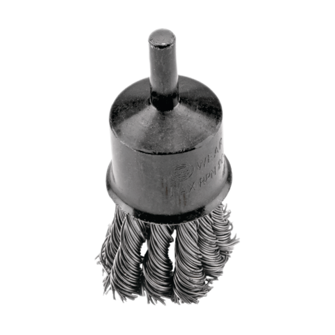 End Twisted Knot Wire Brush High Rpm 22 mm With Shaft 6 mm