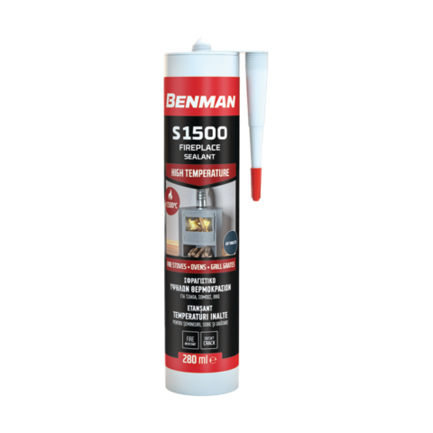 High Temperature Fireplace Sealant S1500 Cartridge 280Ml Anthracite