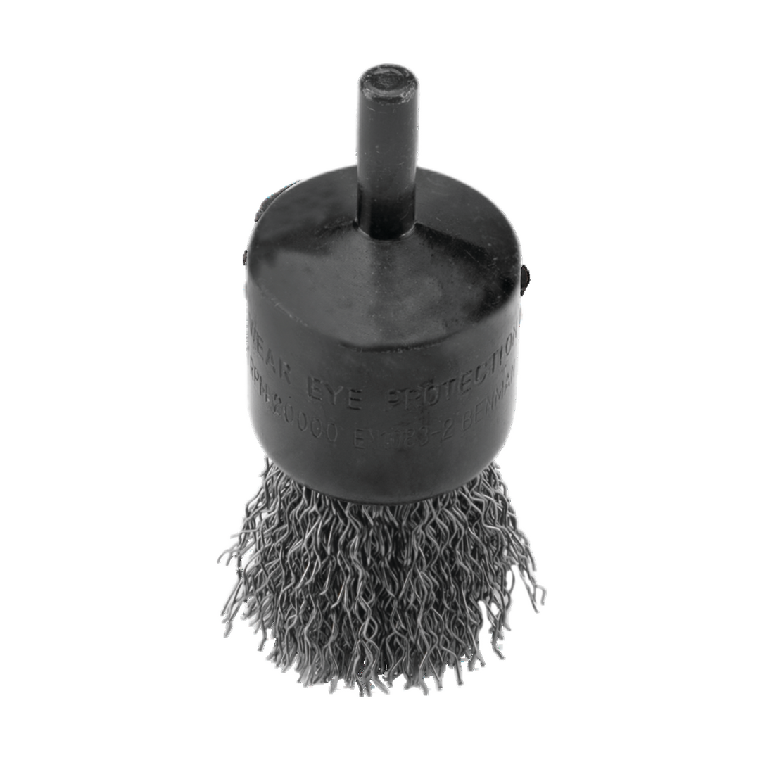 End Brush, Crimple Wire 0.3 mm, Brass Coated With Shank, 17 mm