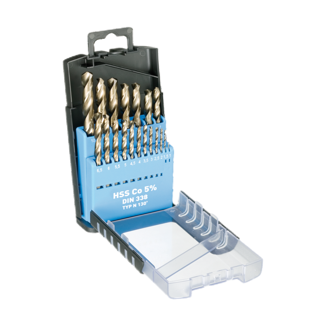 Grip Box 19Pcs Hss Co5% Din 338, 1.0-10 mm X 0.5 mm