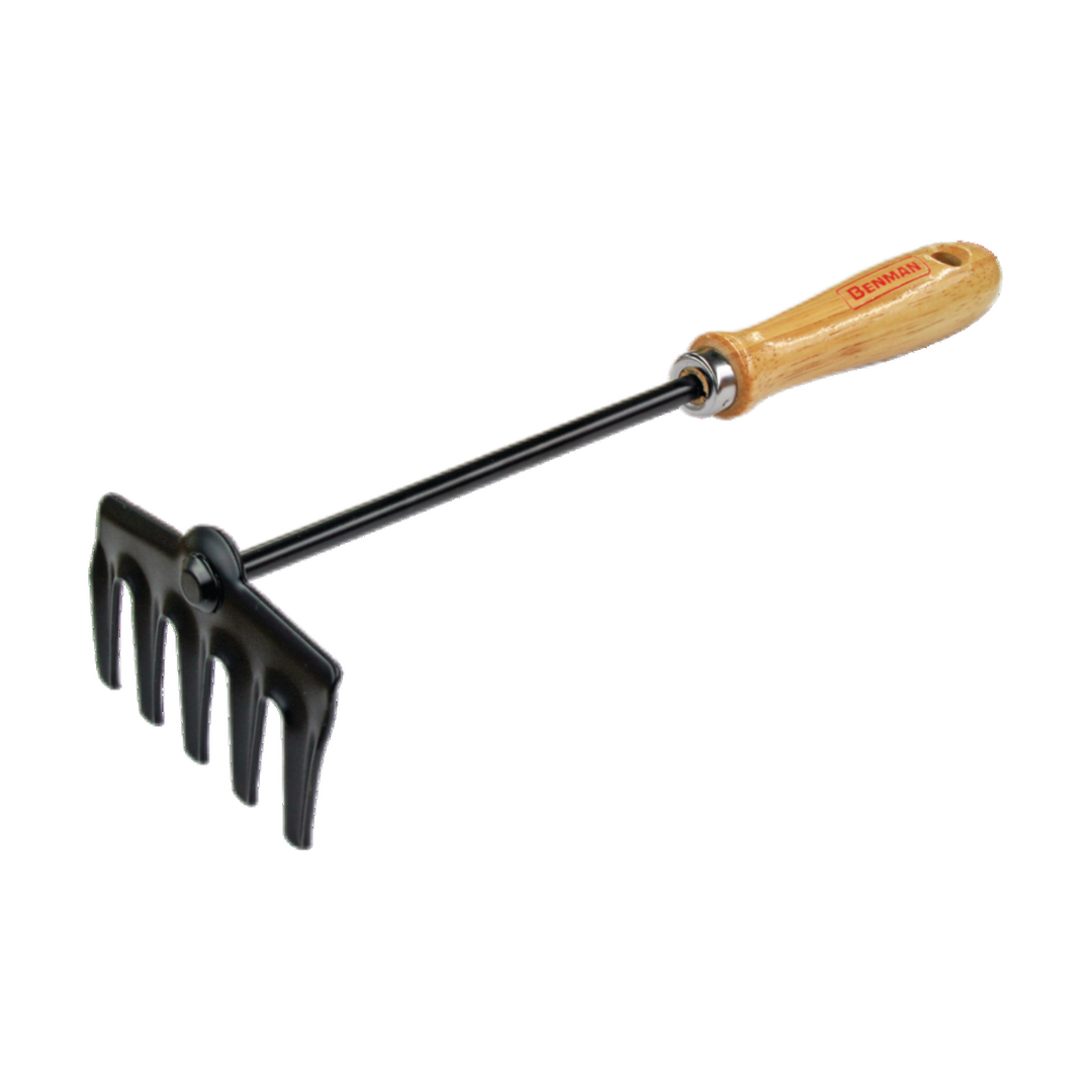 Rake 5 Teeth With Wood Handle