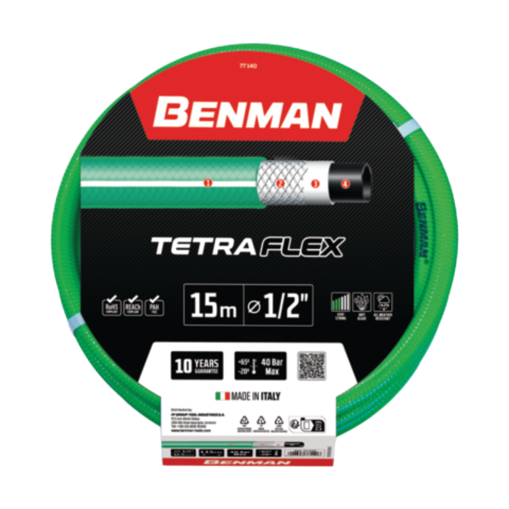 Garden Hose Tetraflex 3/4"X25M (Green&White Stripe)