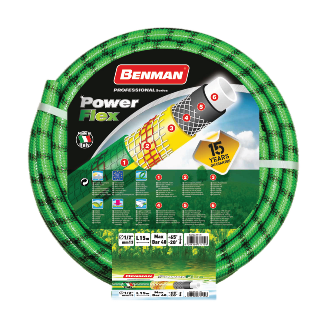 Garden Hose Powerflex 5/8"X 50 M (Green)