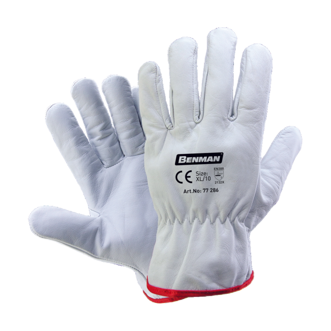 Gloves, Natural Skin Leather, Unlined, 10"