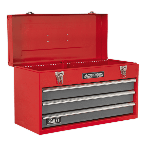 3 Drawer Portable Tool Chest with Ball-Bearing Slides & 93pc Tool Kit