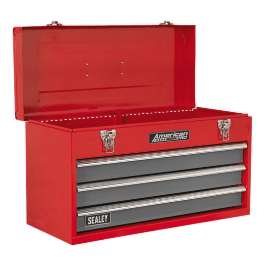 3 Drawer Portable Tool Chest with Ball-Bearing Slides & 93pc Tool Kit