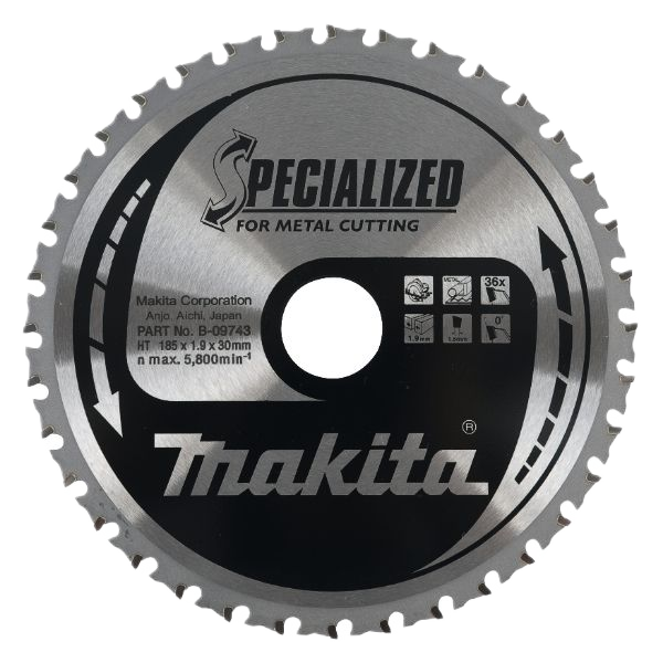 Specialised Metal Cutting TCT Saw Blade MCS18536G 185mm x 30mm 36T