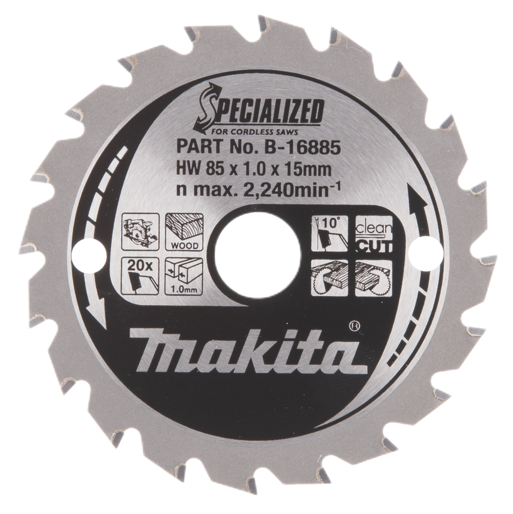 Specialised Cordless Saws TCT Saw Blade CCF8520B 85mm x 15mm 20T