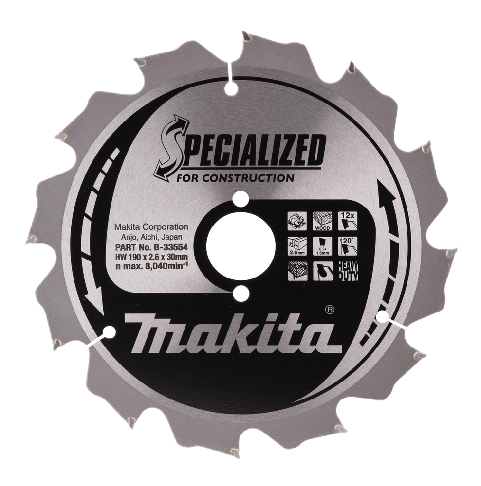 MAKITA TCT BLADE 19012G 190X30X12T SPECIALISED CONSTRUCTION