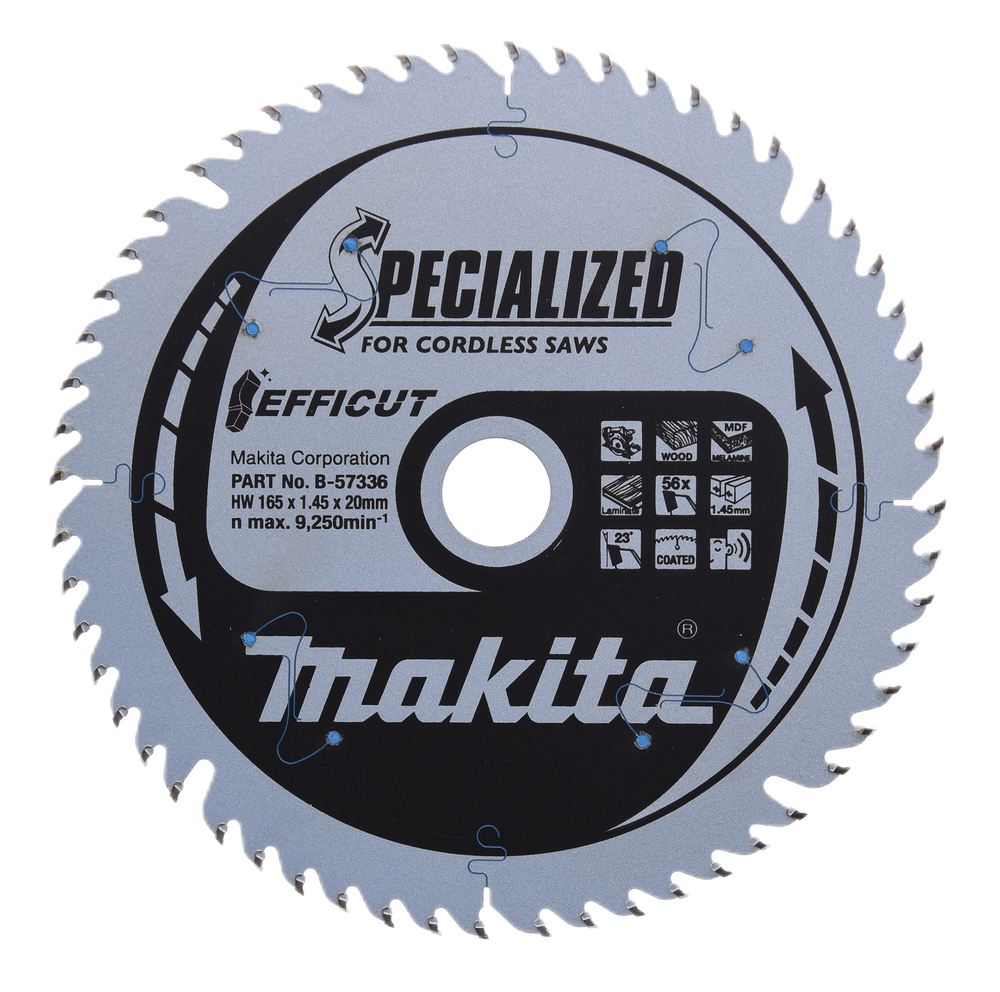 MAKITA EFFICUT TCT SAW BLADE 165X20X56T DSP600 WOOD