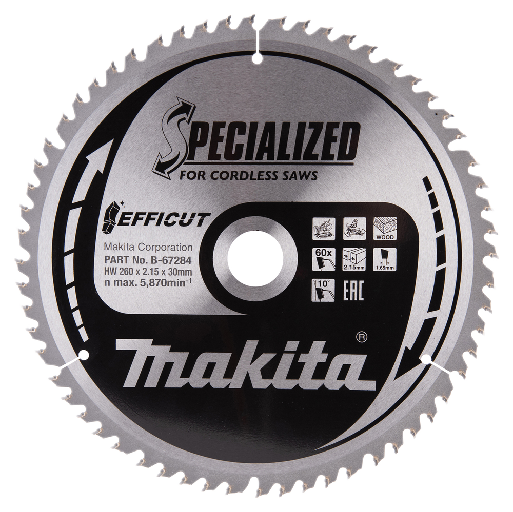 MAKITA *EFFICUT TCT SAW BLADE 260X30X60T WOOD