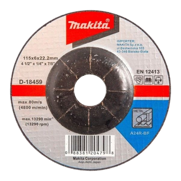 Grinding Disc For Metal 115mm x 6mm x 22.23mm A24R 1 pcs