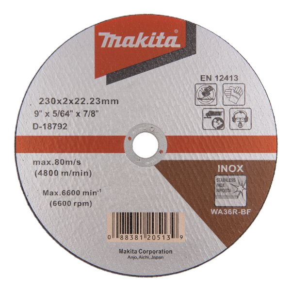 Thin Slitting Disc for Stainless Steel 230mm x 1..2mm x 22.23mm A60T 1 pcs