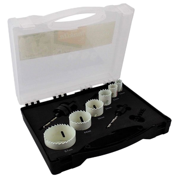 8 Piece Plumbers Holesaw Kit 19-57mm