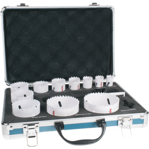 14 Piece Large Plumbers Holesaw Kit 19-75mm Aluminium ase