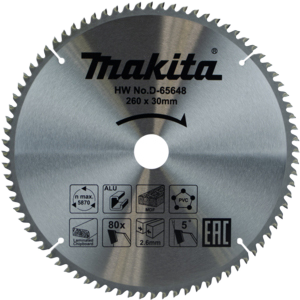 TCT Multi Purpose Saw Blade 260mm x 30mm 80T