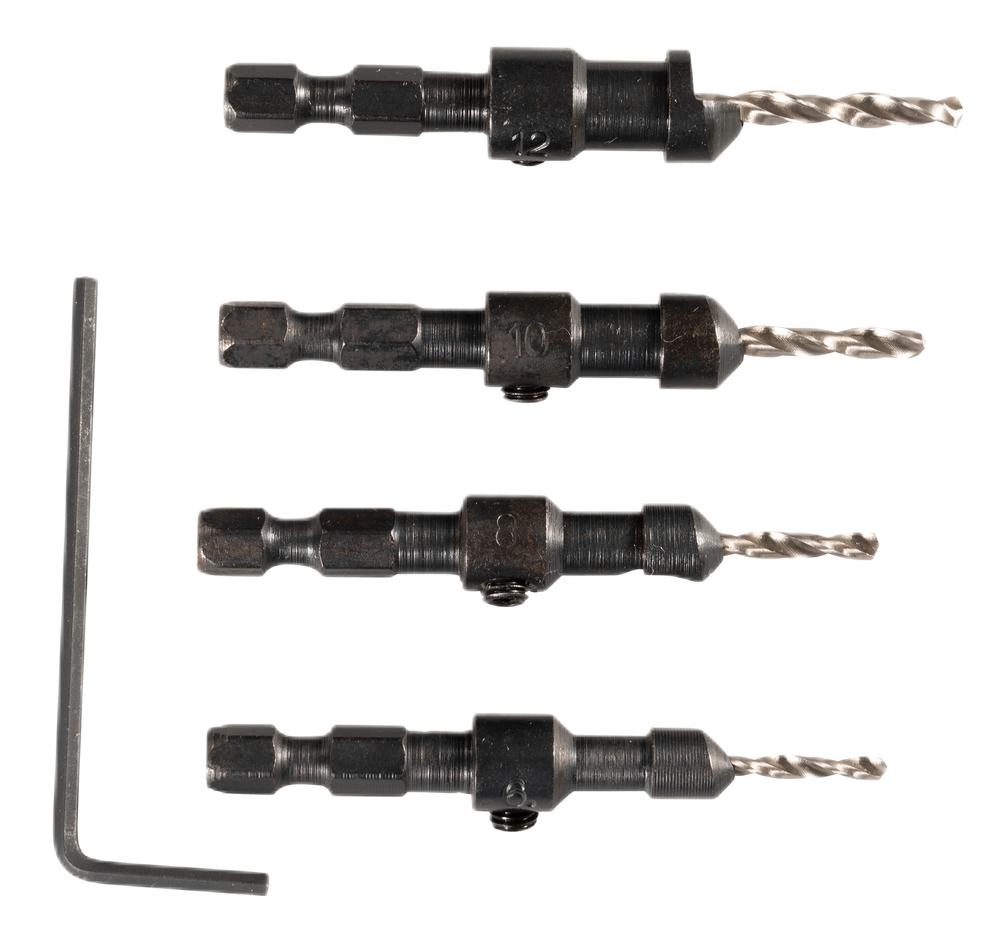 Countersink with drill bit set 4 pcs