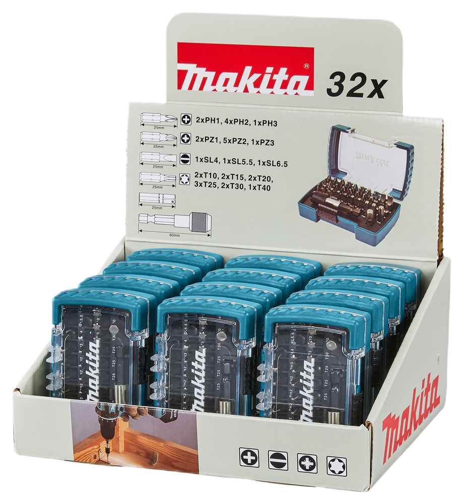 32Pc Screw Bit Counter Display