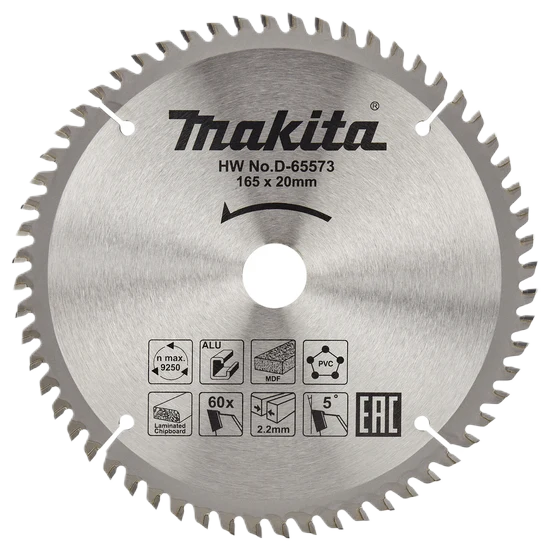 MAKITA TCT SAW BLADE 165X20MM 60T MULTIPURPOSE