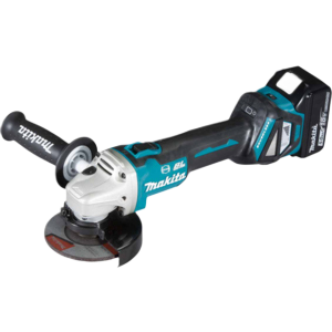 Brushless Angle Grinder 115mm Slide Switch with 2x 5.0Ah batts and DC18RC charger