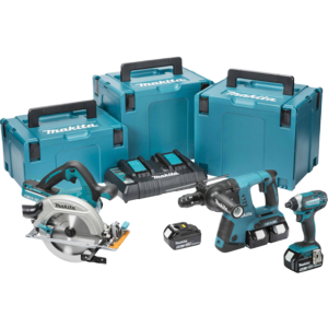18V Li-ion 3 pcs Combo Kit (4 x 5.0Ah Li-ion batteries and charger DC18RD)