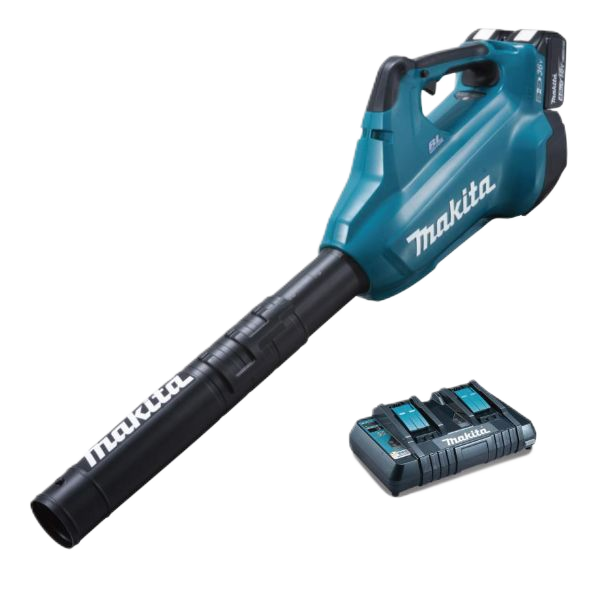 Twin 18V Brushless Blower with 2x 6.0Ah batteries and DC18RD Twin Port charger