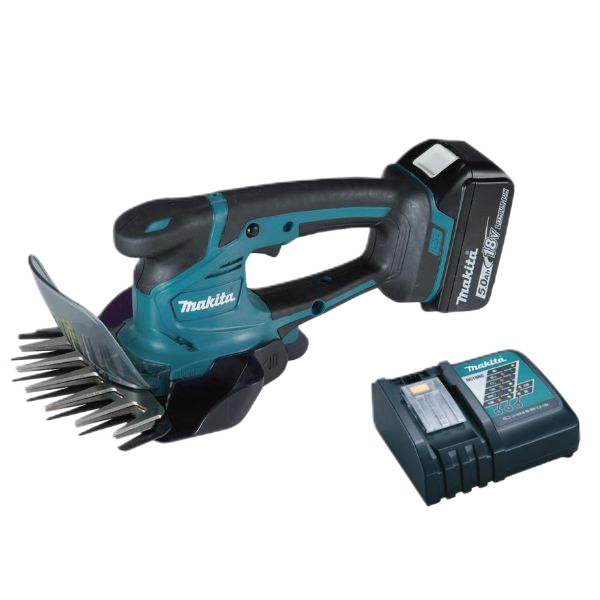 18V LXT Grass Shears + 5.0Ah Battery, Fast Charger, Hedge Trimmer Attachment