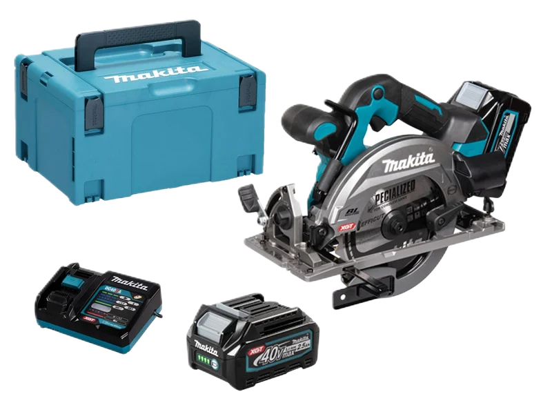 40V XGT Circular Saw 165mm, 2x 2.5Ah Batts, DC40RA Charger, Makpac.